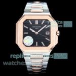 HBF Factory Copy Patek Philippe Cubitus Swiss 9015 Half Rose Gold Black Face Watch 45mm 